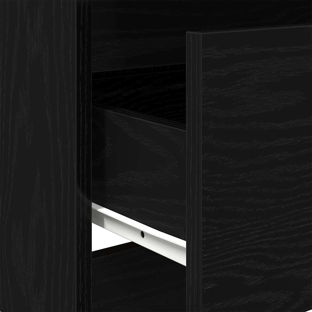 Sideboard Black Oak 60x35x76 cm Engineered Wood